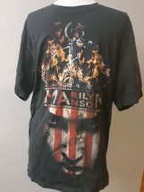 Marilyn Manson Flames And Flag  T Shirt Sz M - £23.70 GBP