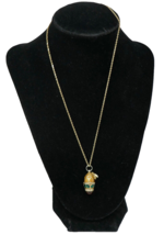 14kt Gold Aurafin 18" Chain with Enamel Russian Egg Bee Honeycomb Charm ... - $449.00