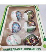 Vintage Christmas Ornaments Balls Unbreakable SET of 6 - $259.86 MXN