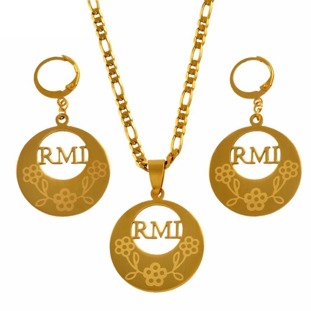 RMI Pendant Necklaces and Earrings for Women Gold Color Stainless - $19.99