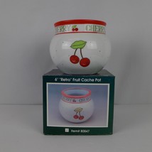 Indoor Cache Pot Planter 6&quot; Retro Fruit Cherry Pacific Rim Import Corp Garden - £11.44 GBP