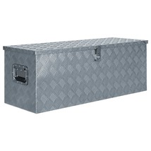 vidaXL Aluminum Storage Box 43x15x15.7 Silver Metal Organizer Case - €278,90 EUR