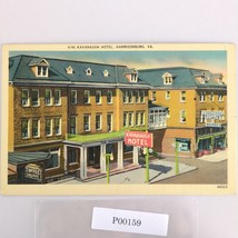 Vintage Harrisonburg Virginia Linen Postcard Kavanaugh Hotel 1940s Unused - $282.73 MXN