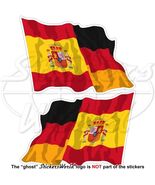 SPAGNA-GERMANIA Spagnolo-Tedesco Bandiera Sventolande 120mm Vinile Adesi... - $8.17