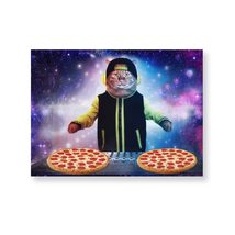 Cat Pizza DJ Canvas - Space Cat Canvas - Cool Canvas - £15.37 GBP