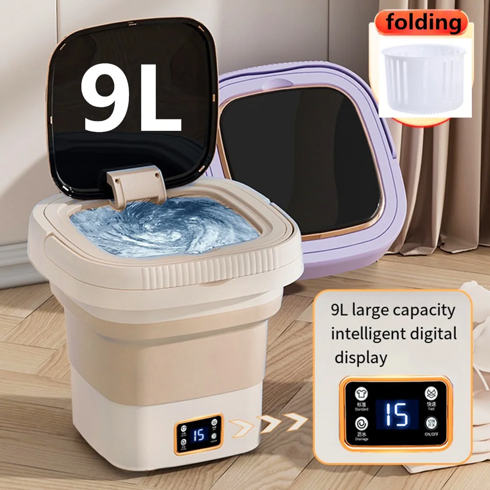 Mini Portable Washing Machines Foldable 6L 9L Large and Dryer for Clothe... - $60.07+