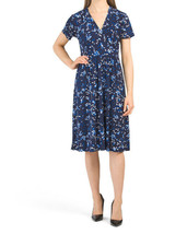 New Kasper Blue Floral Career Flare Midi Dress Size L - £58.40 GBP