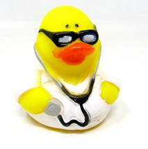 Doctor Rubber Duck 2&quot; Stethoscope Glasses Physician Medical Squirter Bath Toy - £6.83 GBP