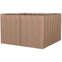 Outsunny 10x10 Brown Gazebo Sidewall Set | Privacy Panels, Hooks - $98.99