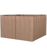 Outsunny 10x10 Brown Gazebo Sidewall Set | Privacy Panels, Hooks - $1,837.40 MXN