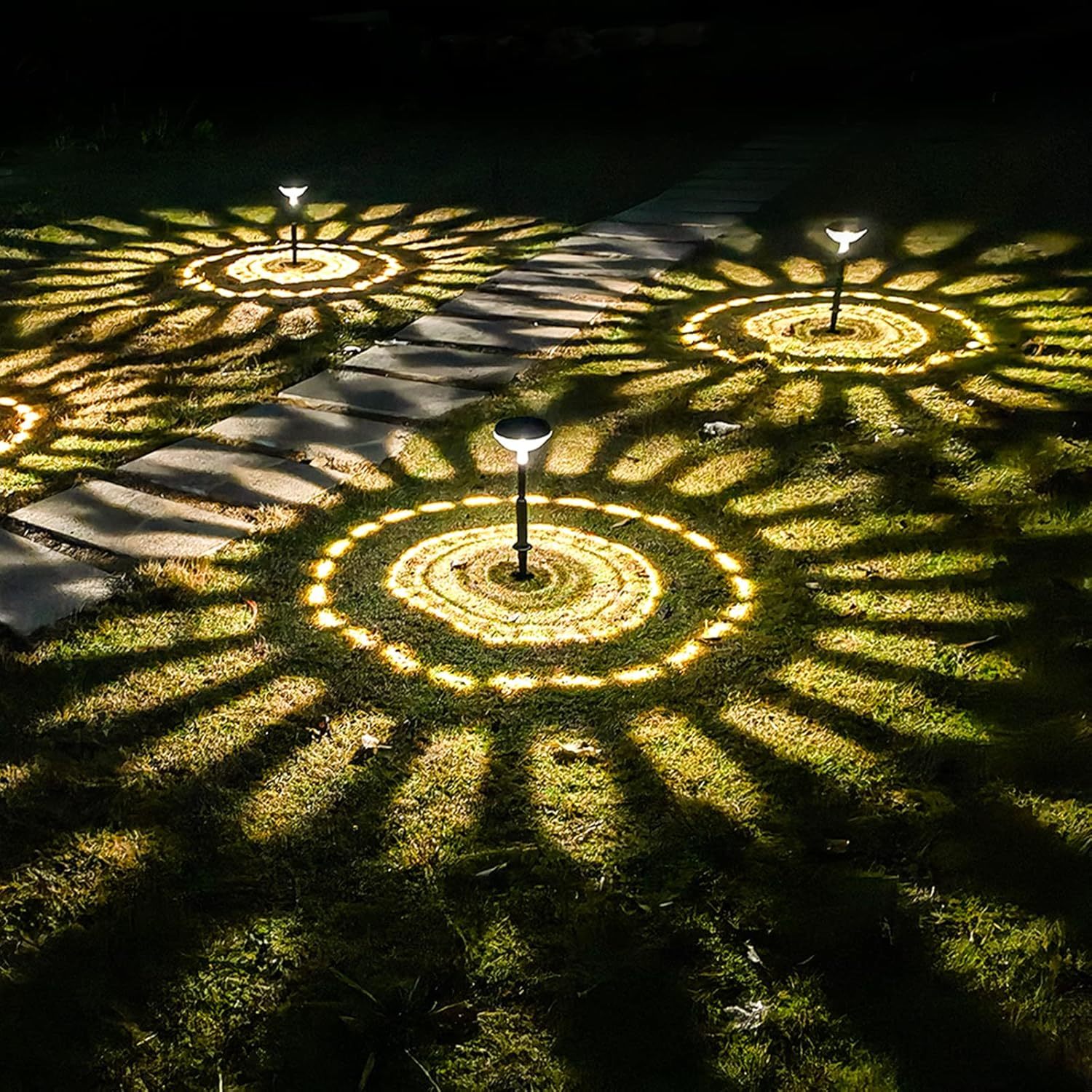 Bright Solar Pathway Lights 8 Pack,Warm White+Cool White Led Outdoor Ip67 Waterp