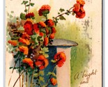 Bright And Happy Christmas Floral Orange Flowers UDB Postcard U27 - $3.91