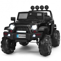 12V Kids Ride On Truck with Remote Control and Double Magnetic Door-Black - Colo - £281.90 GBP