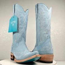 NEW Lane LEXINGTON Light Blue Cowboy Boots Womens 6 Leather Western Snip Toe - £186.90 GBP