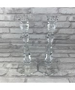 Imperial Full Lead Crystal 10&quot; 2 Candlesticks Original Labels Czech Repu... - £28.41 GBP