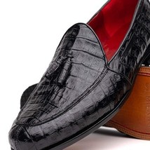Bianchi Genuine caiman Crocodile Dress Loafers Black image 7