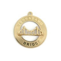 Vintage 1960&#39;s Verrazano Bridge New York Pendant Charm 14K Yellow Gold, ... - £235.51 GBP