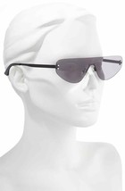 MCQ ALEXANDER MCQUEEN MQ0221S-001 145mm Flat Top Rimless Shield Sunglasses - £121.75 GBP