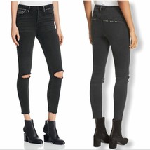 Free People black studded skinny rocker jean new size 24 - £45.34 GBP