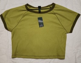 Wild Fable Women Green Crew Neck Short Sleeve Cropped Stretch T-Shirt Sz Xxl Nwt - £5.81 GBP