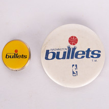 Vintage 3 1/4&quot; and 1&quot; Washington Bullets Pinback Button Badge Pin NBA Ba... - $10.77