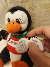 Vintage 1999 Coca Cola Penguin Bean Bag Plush Hockey Shirt Stuffed Clean... - £3.93 GBP
