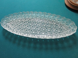 Bohemian cut glass dish oval,  16 1/2 x 6 1/2&quot;[a*5] - £51.43 GBP