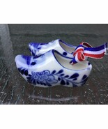 SET OF 2 DELFT BLUE SMALL CERAMIC HANDPAINTED HOLLAND POTTERY SHOE CLOG ... - £7.45 GBP