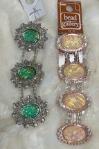 Bead Gallery Sliders Metal Green Yellow Glass Set Of 2 Nwt - £7.86 GBP