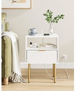 Night Stand Charging Station, Modern Bedside Table With Storage Drawer,,... - $77.92