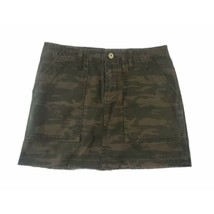 Sanctuary Skirt 26 Womens Green Camouflage Raw Hem Mini Length Denim - £15.25 GBP