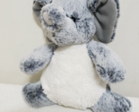 Aurora Plush Grey And White Sitting Elephant Stuffed Animal Soft  - $10.29