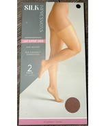 Silk Impressions ~ 2 Pair Women&#39;s Pantyhose Cocoa 20 Denier Sheer ~ 3XL - $14.88 CAD