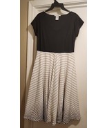 Polka dot dress with lining, V Neck Short Sleeve - $34.65