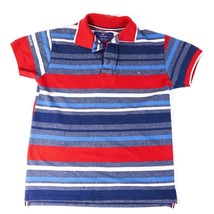 Tommy Hilfiger Striped Polo Short Sleeve Tee Shirt Red White Blue Medium - £21.06 GBP