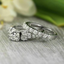 2 Ct Round Simulated Diamond Bridal Set Engagement Ring925 Silver Gold P... - $93.84