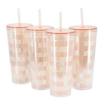 Mr. Coffee Modern Euphoria 4 Piece 23 Ounce Plastic Tumbler with Straw and Lid - $19.99