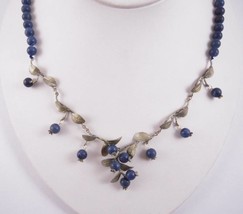 Michael Michaud Silver Seasons Blueberry 16&quot; Adj. Beaded Necklace NWT - £133.74 GBP