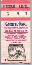 Grateful Dead Mail Away Konzert Ticket Stumpf März 18 1992 Philadelphia - $49.49