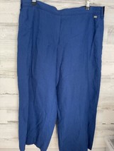 ESCADA Sport Capri Pants Women&#39;s Size 44 Linen Blue Elastic Waist - $23.74