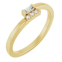 14K Yellow Gold .07 CTW Natural Diamond Stackable Ring - £383.69 GBP