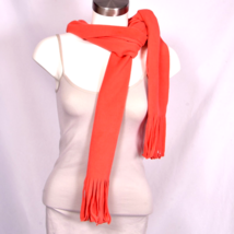 Orange Fleece Scarf with Fringe Fall Winter - $7.89