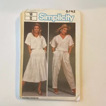 Simplicity 6742 Sewing Pattern 1984 Size 10 Bust 32.5 Vintage Shirt Skirt Pants - $9.87