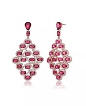 Gift 8Ct Lab-Created Tourmaline Chandelier Stud Earrings in 14K Rose Gold Over - £129.18 GBP