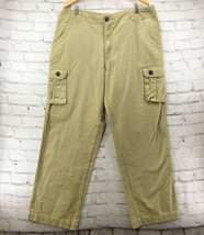Smiths Workwear Pants Khaki Cargo Mens Sz 38X32 Beige 100% Cotton  - $19.79