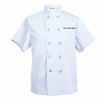 Embroidered Men&#39;s Chef Coat Short Sleeve Chef Shirt Personalized with yo... - $29.98