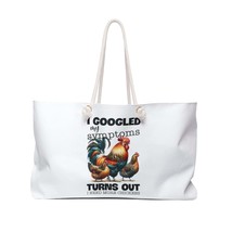 Personalised/Non-Personalised Weekender Bag, Chickens, Funny Quote, I Googled My - £39.08 GBP
