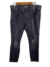 Rude Distressed 34x31 Skinny Jeans Black Denim Hot Topic Mens Stretch 34... - $46.44