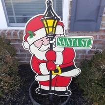 Vintage Christmas Santa St Yard Sign Art Decorative Outlet Impact Plastics  - $32.73
