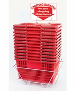 Plastic Shopping Basket Retail Grocery Store Cart Lightweight Set of 12 ... - $109.95